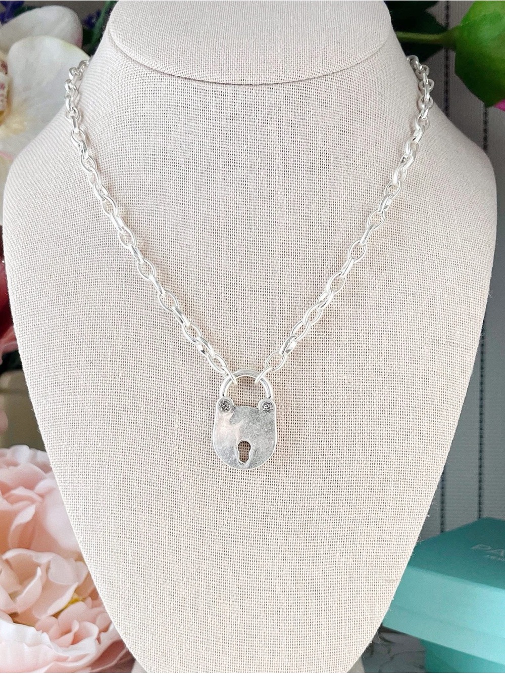 Park Lane Token Silver Padlock Pendant Necklace